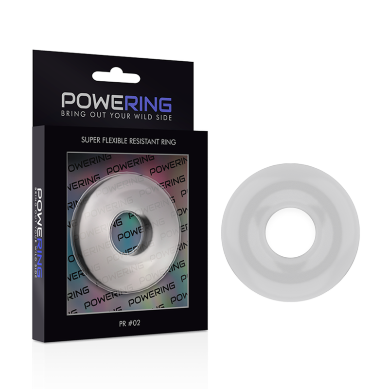 POWERING - SUPER FLEXIBLE Y RESISTENTE ANILLO PENE 4.5CM CLEAR