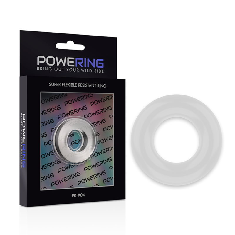 POWERING - SUPER FLEXIBLE Y RESISTENTE ANILLO PENE 3.8CM PR04 CLEAR