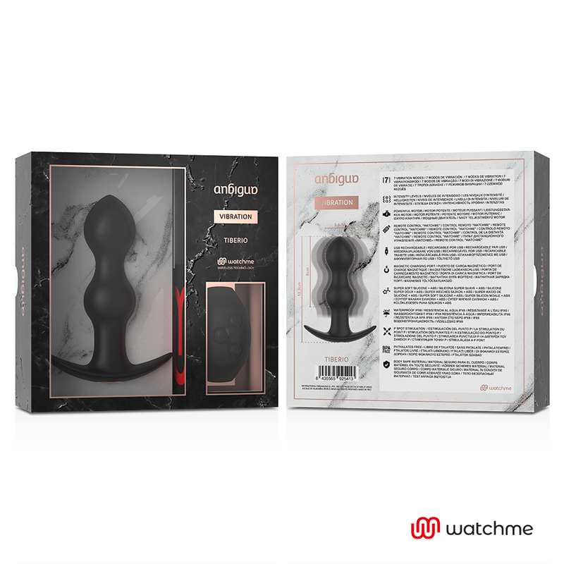 ANBIGUO - WATCHME CONTROL REMOTO PLUG VIBRADOR ANAL TIBERIO