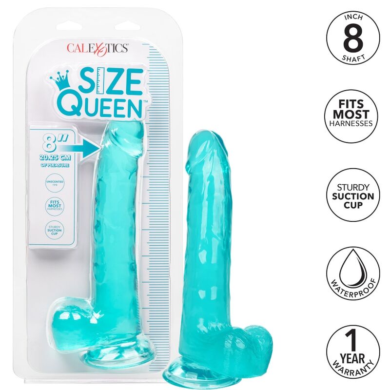 CALEXOTICS - SIZE QUEEN DILDO AZUL 20.3 CM