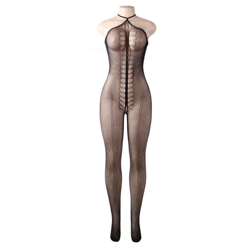 QUEEN LINGERIE - BODYSTOCKING CUELLO HALTER S/L