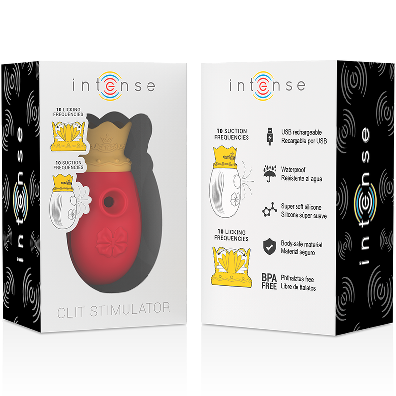 INTENSE - ESTIMULADOR CLITORIS 10 MODOS DE SUCCIÓN Y LICKING - ROJO