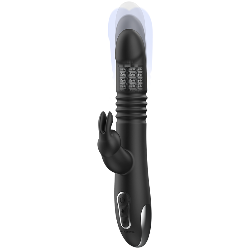 BLACK&SILVER - KENJI VIBRADOR RABBIT UP & DOWN COMPATIBLE CON WATCHME