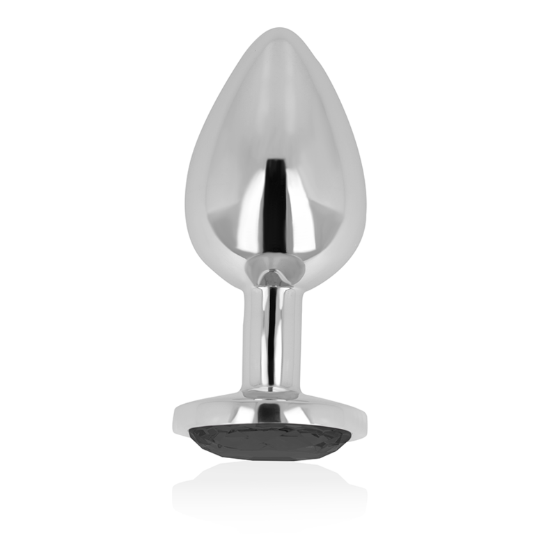 OHMAMA - PLUG ANAL CON CRISTAL NEGRO 9 CM