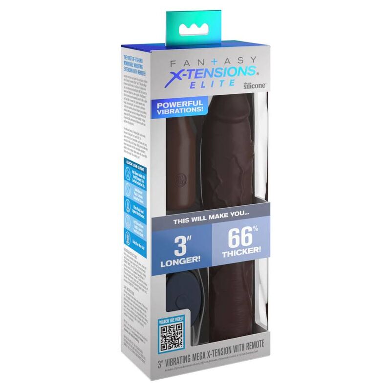 FANTASY X- TENSIONS - PIPEDREAMS SLEEVE 22,86 CM + 7,62 CM PLUG REMOTE BROWN