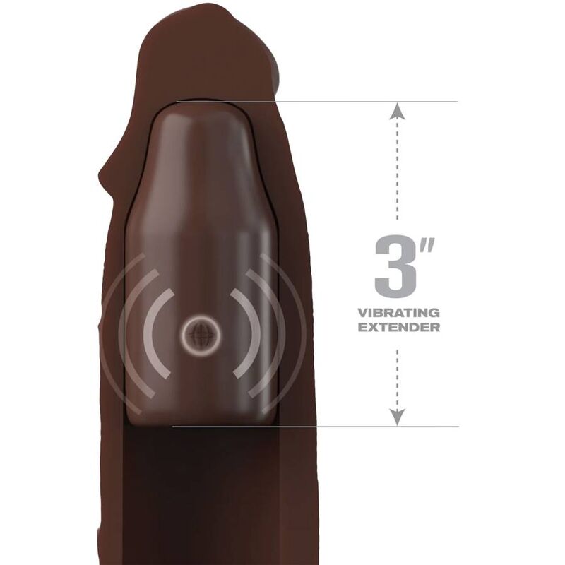 FANTASY X- TENSIONS - PIPEDREAMS SLEEVE 22,86 CM + 7,62 CM PLUG REMOTE BROWN