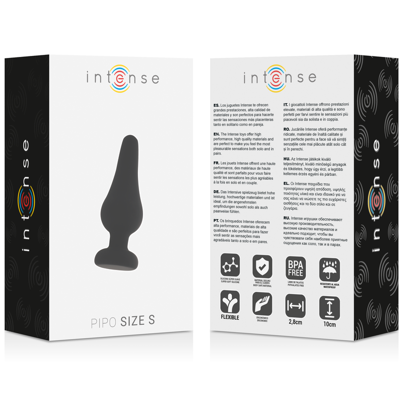 INTENSE - ANAL PLUG PIPO S SILICONE NEGRO 9.8 CM