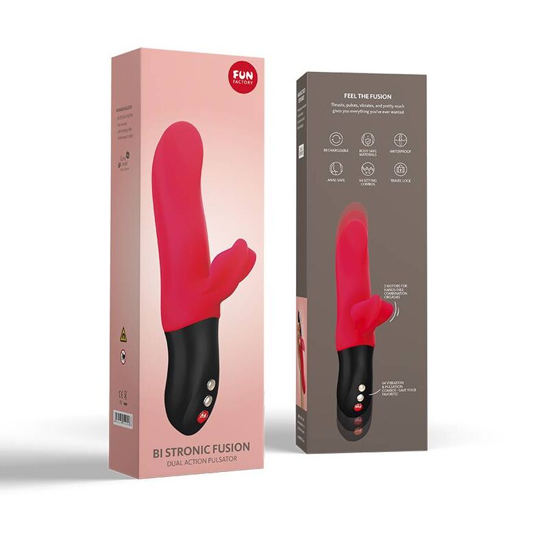 FUN FACTORY - BI STRONIC FUSION DUAL VIBRADOR PULSATOR INDIA RED