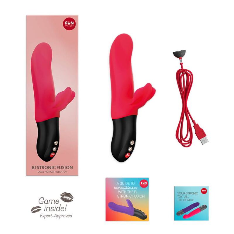 FUN FACTORY - BI STRONIC FUSION DUAL VIBRADOR PULSATOR INDIA RED