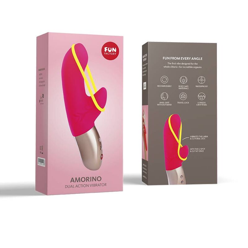 FUN FACTORY - AMORINO MINI VIBRADOR ROSA & AMARILLO NEON