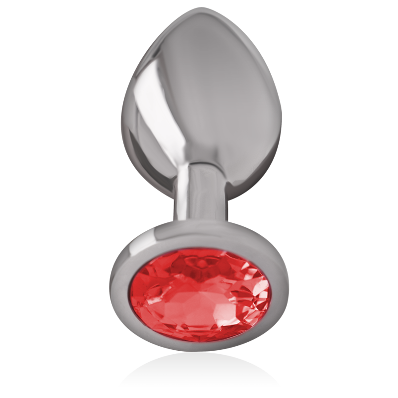 INTENSE - PLUG ANAL METAL ALUMINIO CON CRISTAL ROJO TALLA L