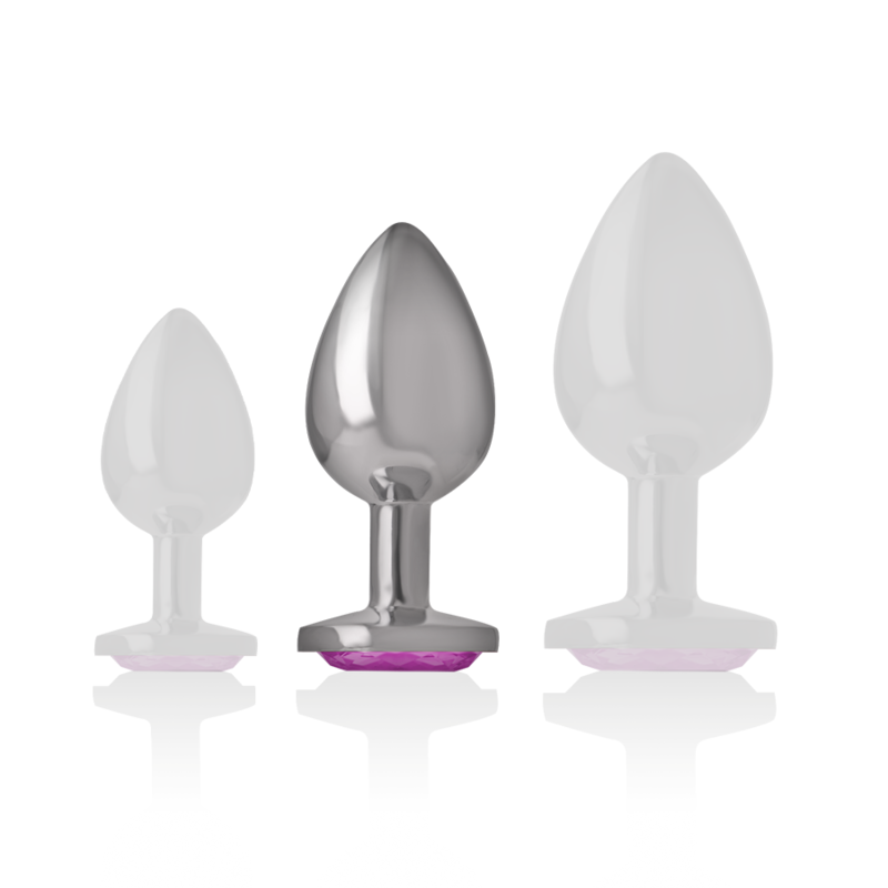 INTENSE - PLUG ANAL METAL ALUMINIO CON CRISTAL ROSA TALLA M