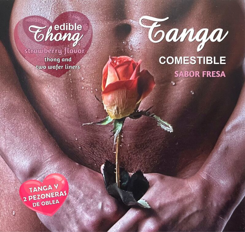 HOTFLOWERS - TANGA+ 2 PEZONES OBLEA FRESA HOMBRE /es/pt/en/fr/it/