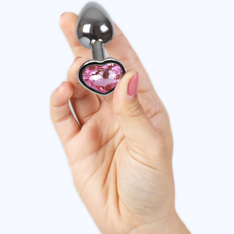 SECRETPLAY - METAL BUTT PLUG CORAZÓN FUCSIA TALLA S 7 CM