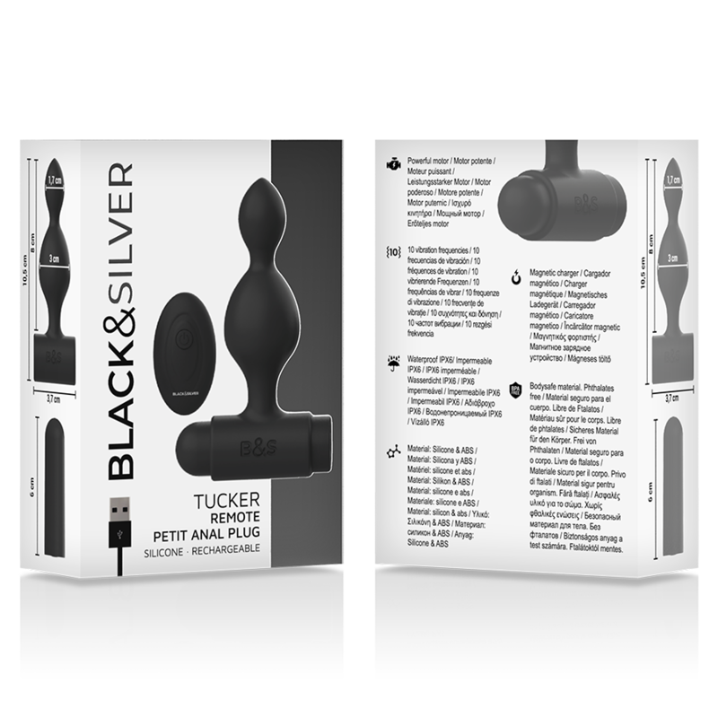 BLACK&SILVER - TUCKER PEQUEÑO PLUG ANAL SILICONA CONTROL REMOTO