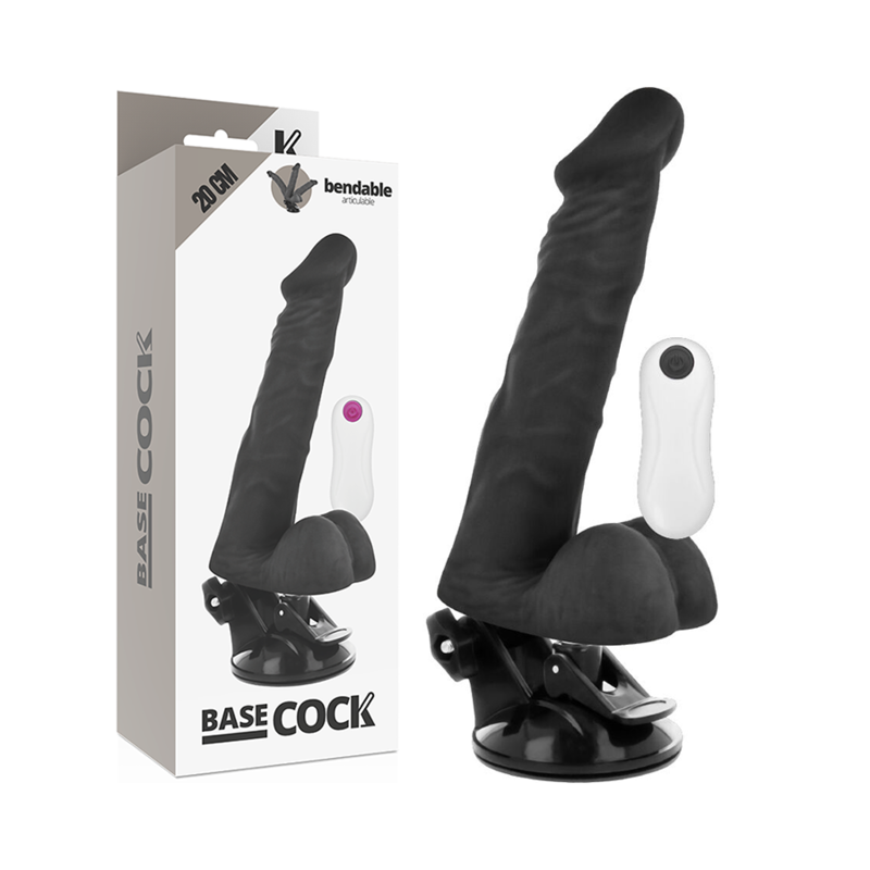 BASECOCK - VIBRADOR ARTICULABLE CONTROL REMOTO NATURAL 20 CM -O- 4.5 CM