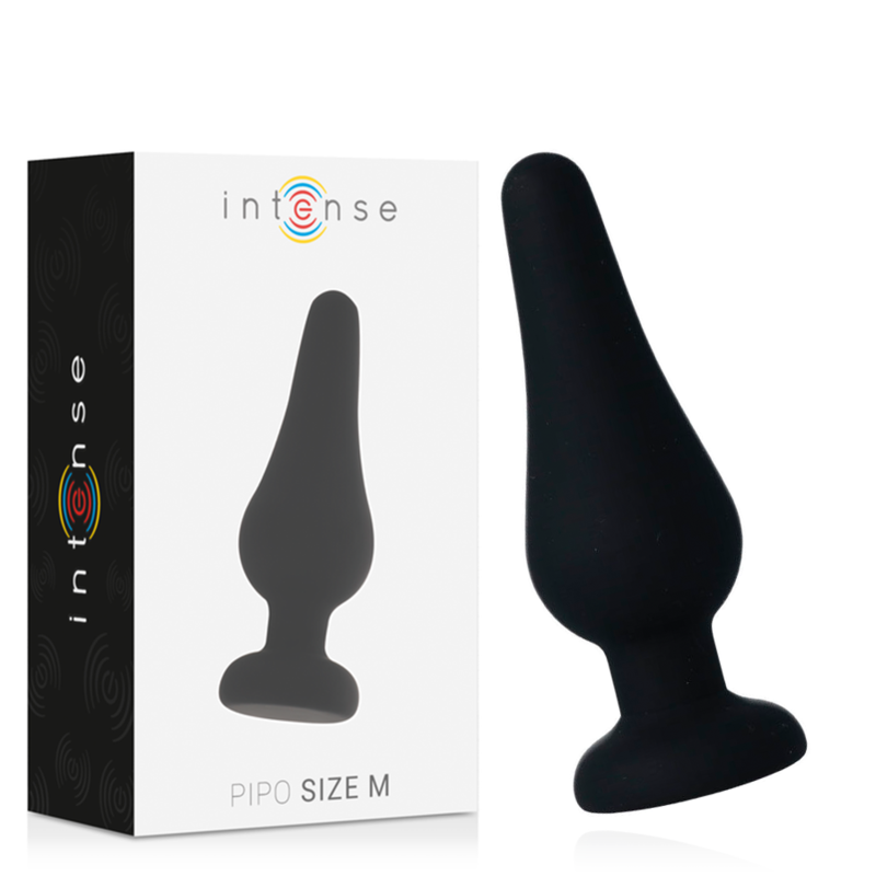 INTENSE - ANAL PLUG PIPO M SILICONE NEGRO 11 CM