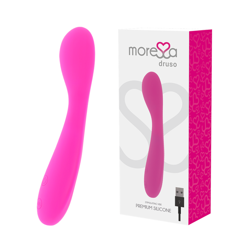 MORESSA - DRUSO MASAJEADOR DUO PUNTO G Y SUERO PELVICO PREMIUM SILICONE RECARGABLE