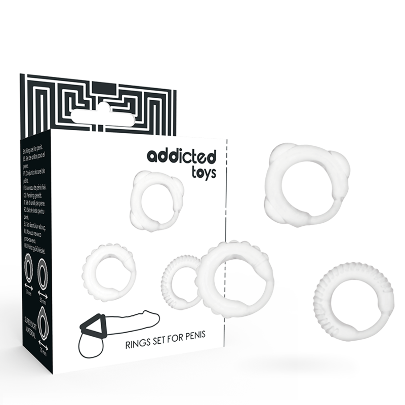 ADDICTED TOYS - SET 3 ANILLOS PENE CLEAR