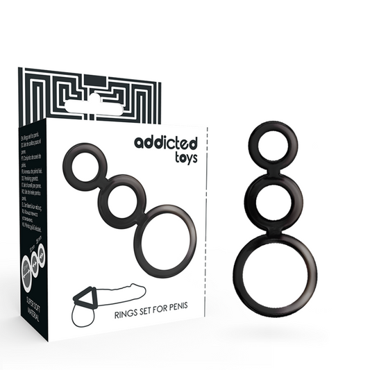 ADDICTED TOYS - SET ANILLOS PENE Y TESTICULOS - AHUMADO