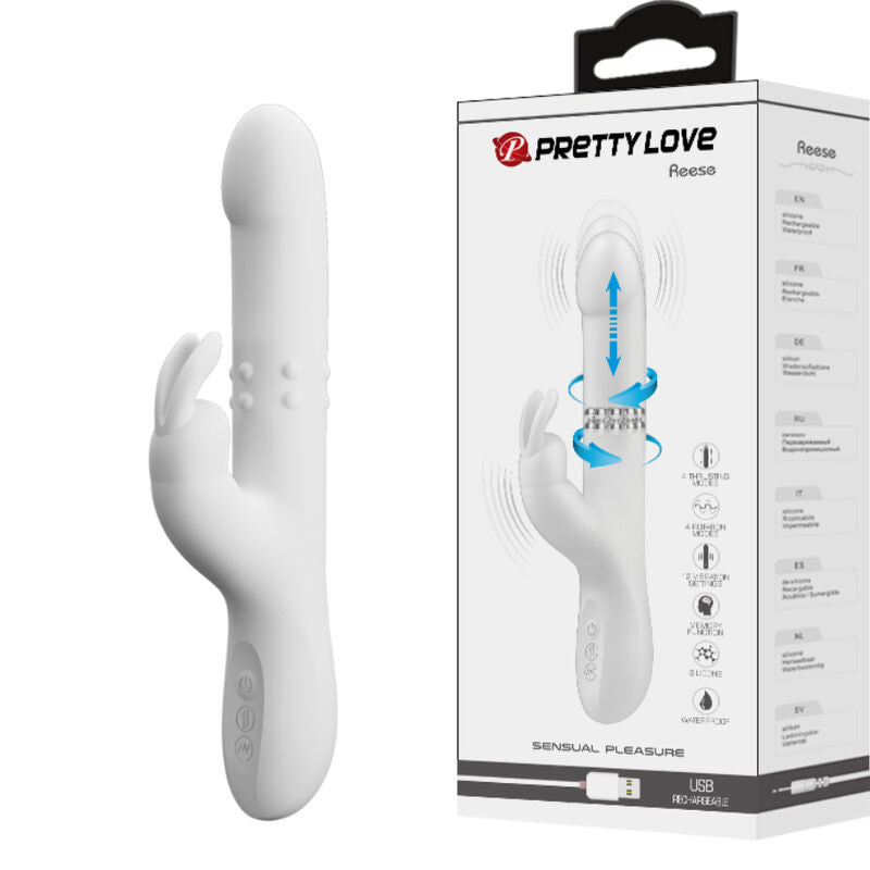 PRETTY LOVE - REESE VIBRADOR CON ROTACIÓN PLATEADO