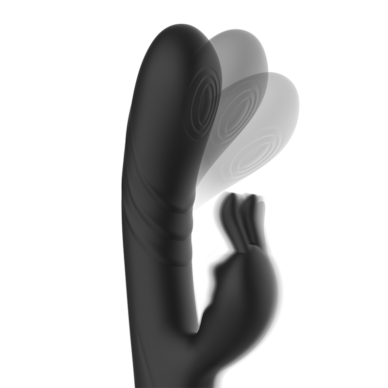 BLACK&SILVER - JAMIE VIBRADOR RABBIT EFECTO WAVE