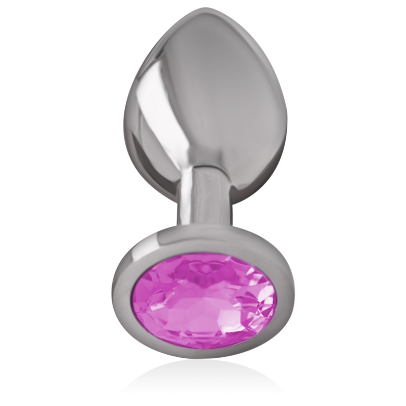 INTENSE - PLUG ANAL METAL ALUMINIO CON CRISTAL ROSA TALLA L