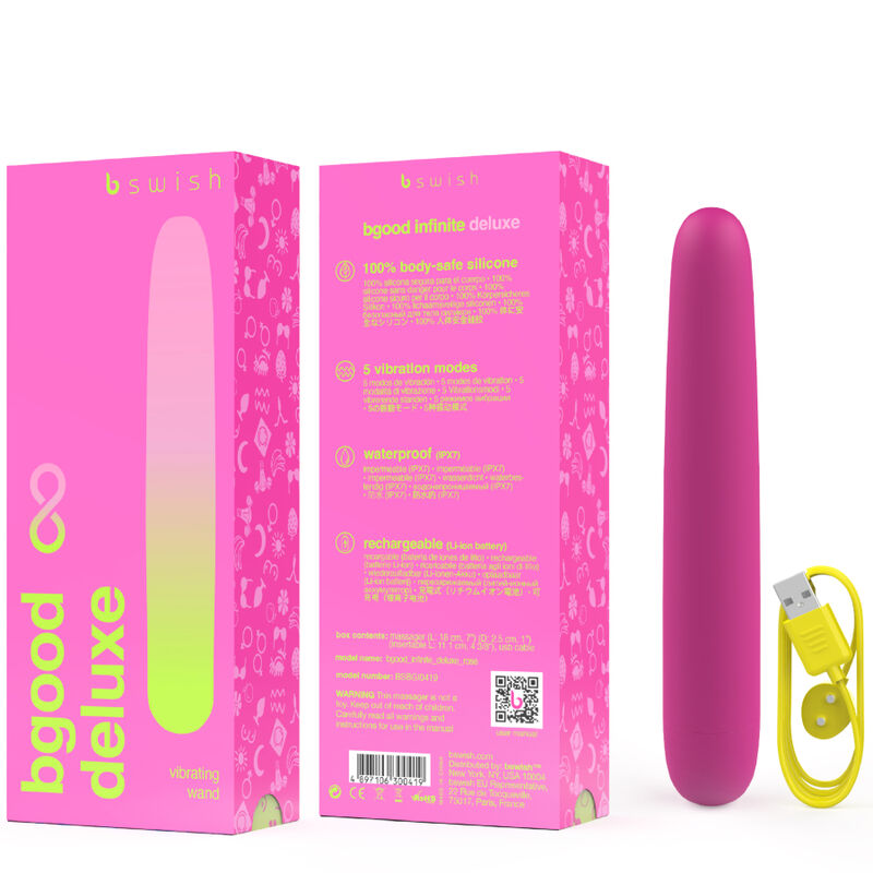 B SWISH - BGOOD INFINITE DELUXE VIBRADOR RECARGABLE SILICONA ROSA