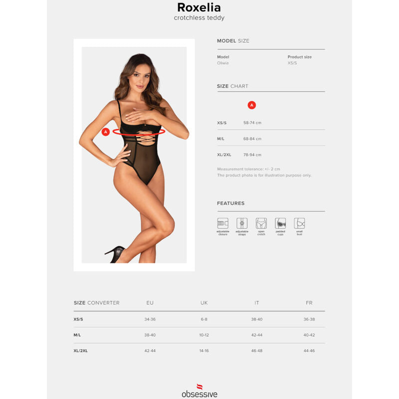 OBSESSIVE - ROXELIA CROTCHLESS TEDDY XS/S