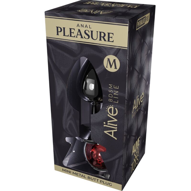 ALIVE - ANAL PLEASURE MINI PLUG METAL ROJO TALLA M