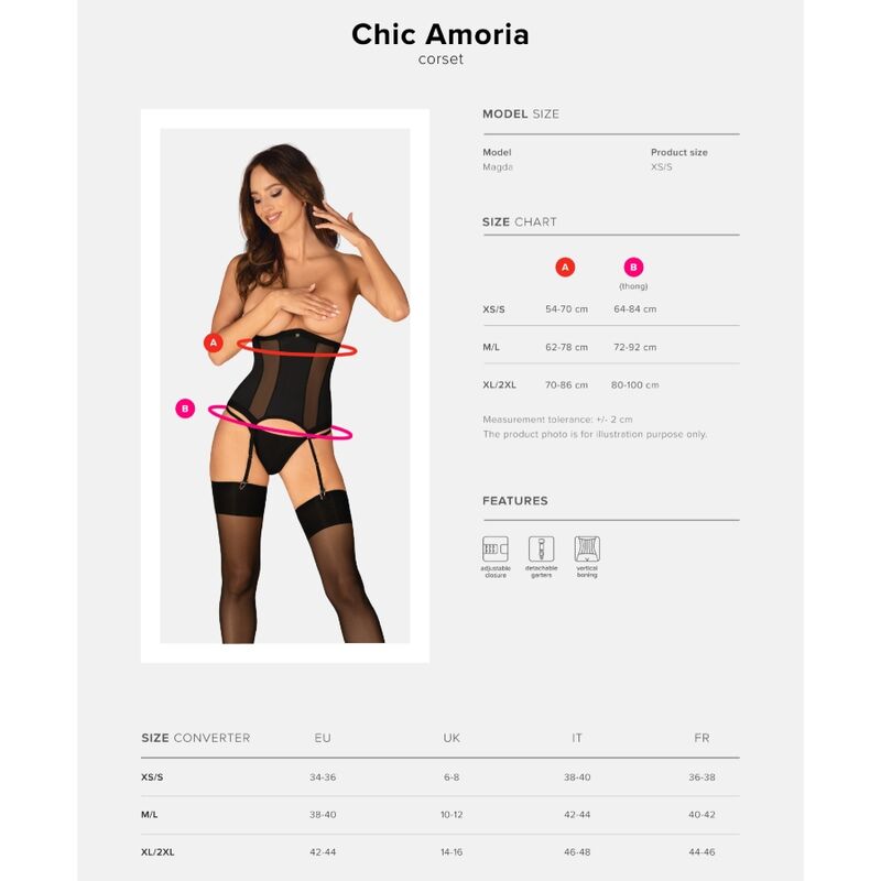 OBSESSIVE - CHIC AMORIA CORSET & TANGA XS/S