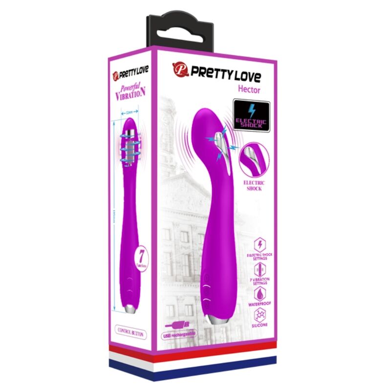 PRETTY LOVE - HECTOR VIBRADOR ELECTROSHOCK RECARGABLE & IMPERMEABLE MORADO