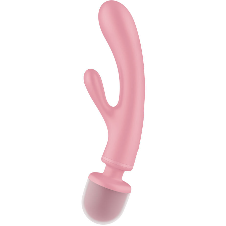 SATISFYER - TRIPLE LOVER MASAJEADOR VIBRADOR RABBIT ROSA