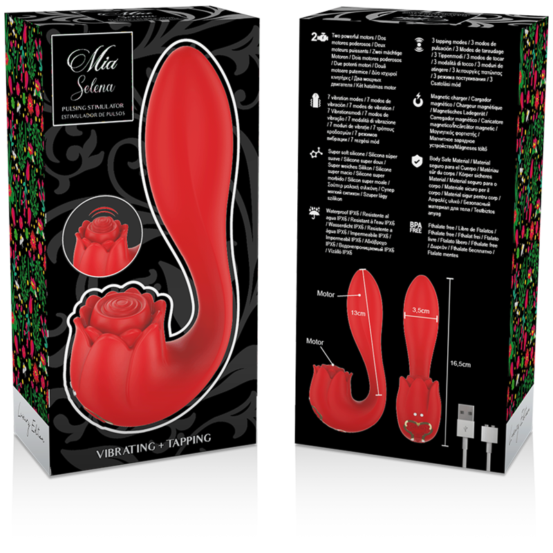 MIA - SELENA ESTIMULADOR VIBRATING + TAPPING ROJO