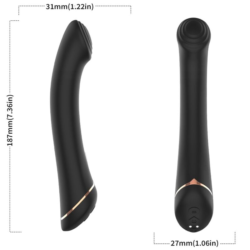 ARMONY - VIBRADOR CABEZA PLANA SILICONA NEGRO