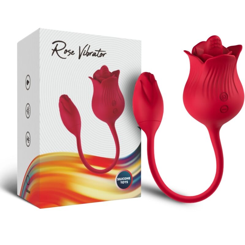 ARMONY - ROSA VIBRADOR ESTIMULADOR CLÍTORIS CON COLA 10 MODOS ROJO