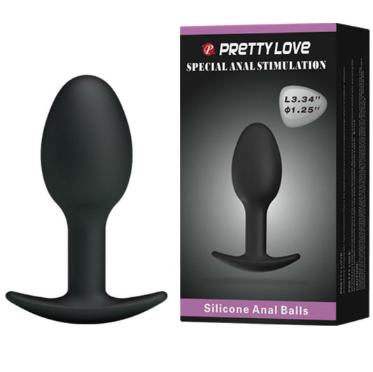 PRETTY LOVE - PLUG ANAL SILICONA 6.5 CM NEGRO