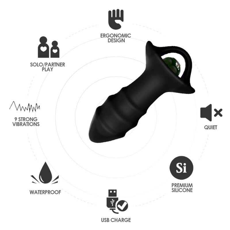 ARMONY - KYLIN DEDAL VIBRADOR & PLUG ANAL CONTROL REMOTO NEGRO