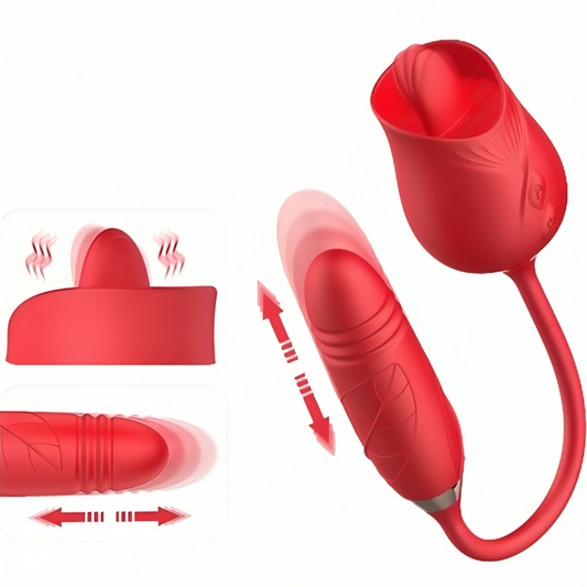 ARMONY - DELIGHT FLOWER VIBRADOR & THRUSTING CON LENGUA ROJO