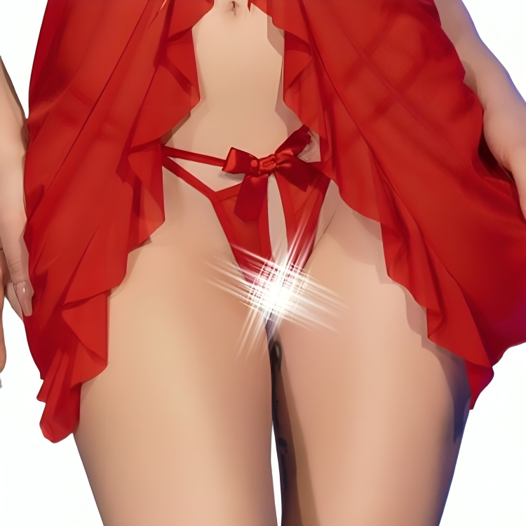 CHILIROSE - CR 4696 BABYDOLL & TANGA CROTCHLESS ROJO S/M