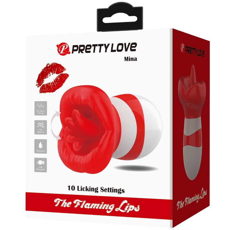 PRETTY LOVE - MINA ESTIMULADOR LENGUA ROJO CLARO