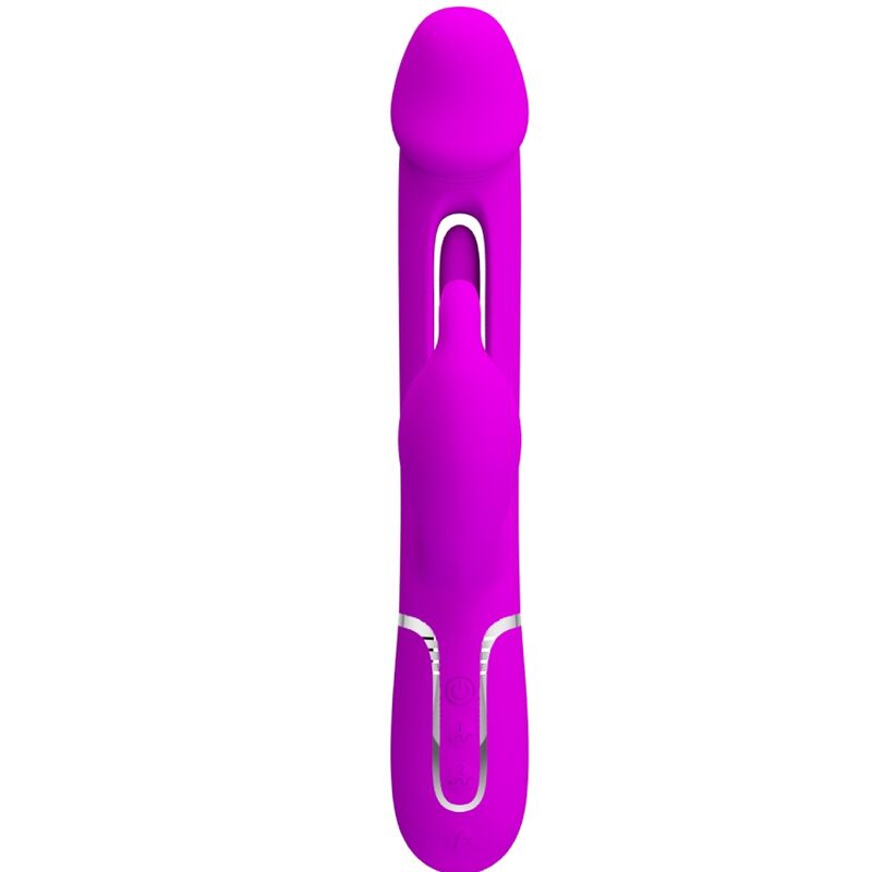 PRETTY LOVE - KAMPAS VIBRADOR RABBIT 3 EN 1 MULTIFUNCIÓN CON LENGUA FUCSIA