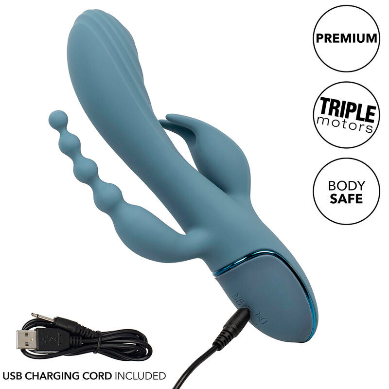 CALEXOTICS - VIBRADOR TRIPLE ÉXTASIS GRIS