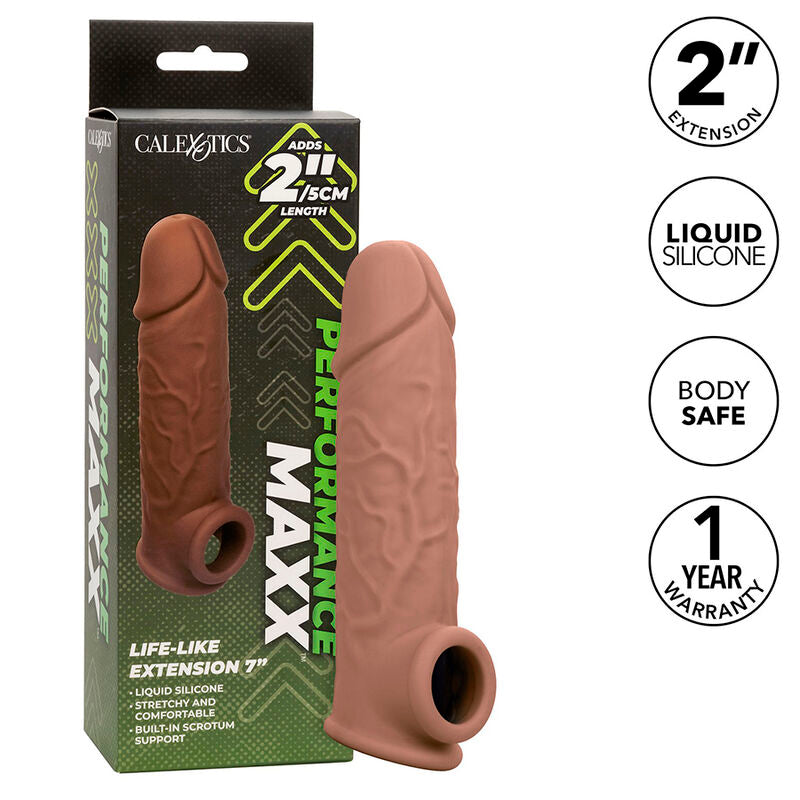 CALEXOTICS - PERFORMANCE MAXX EXTENSIÓN REALISTA 7 PIEL MORENO