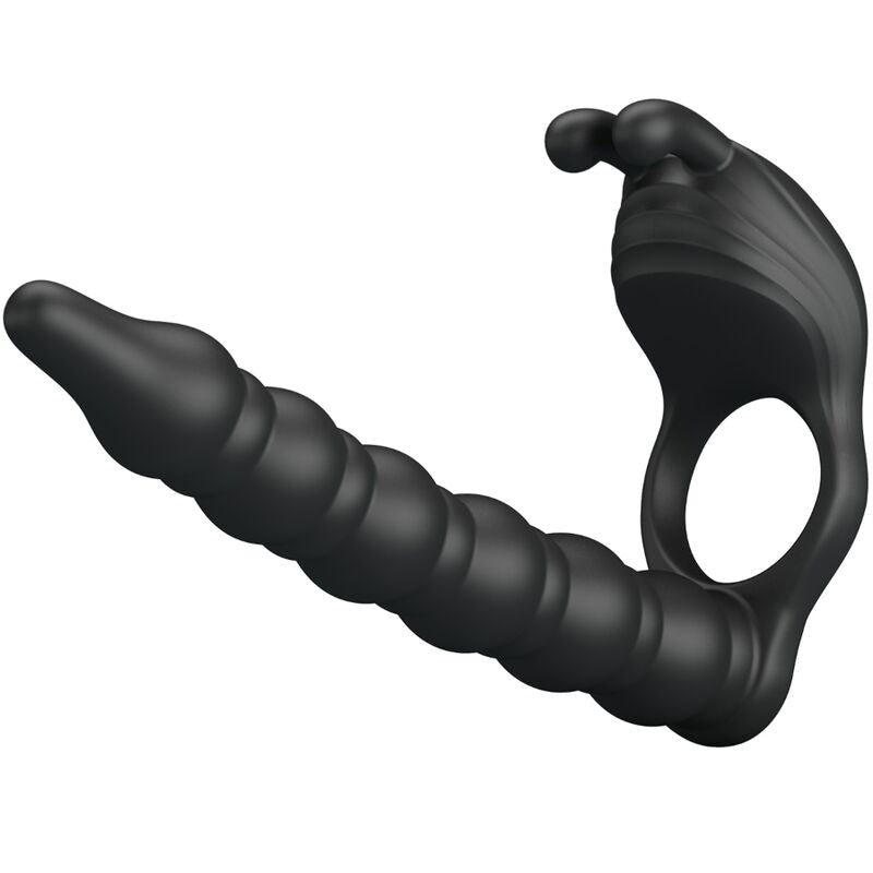 PRETTY LOVE - BLACKNEY ANILLO PENE CON PLUG VIBRADOR NEGRO