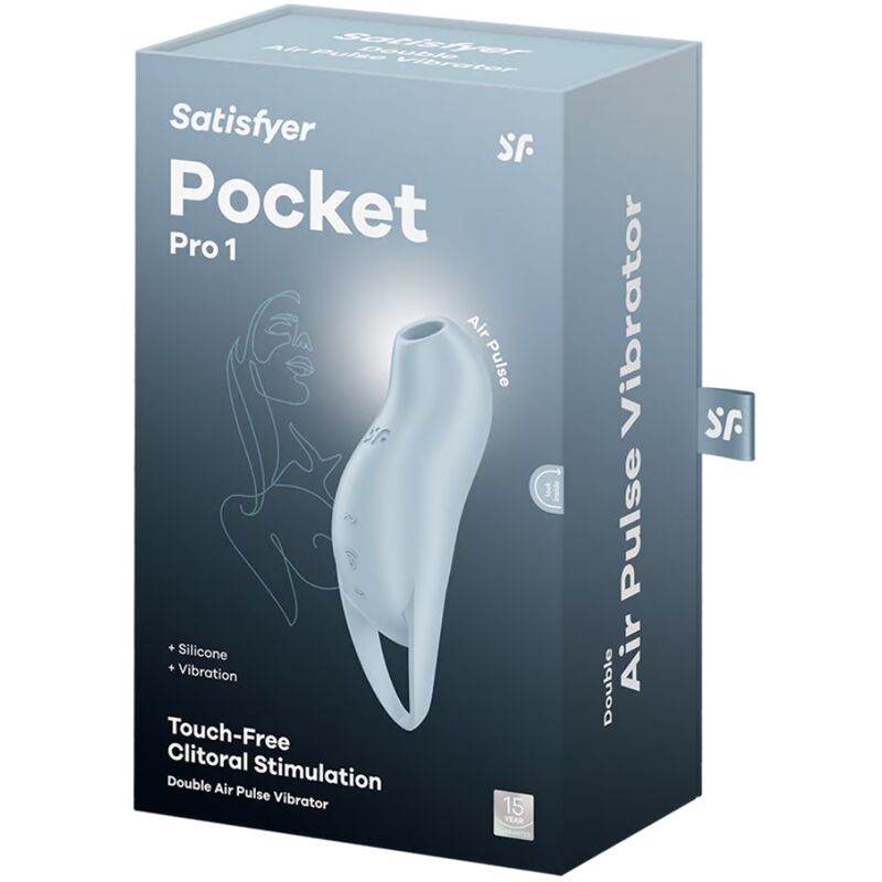 SATISFYER - POCKET PRO 1 ESTIMULADOR CLÍTORIS AZUL CLARO