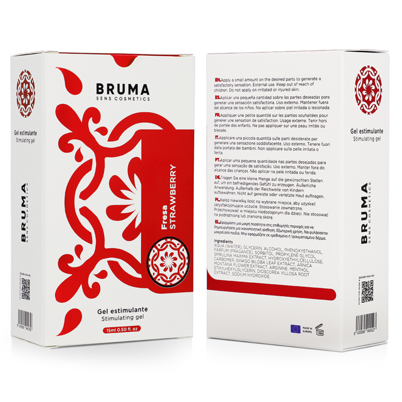 BRUMA - POTENTE GEL INTENSIFICADOR  ORGASMOS SABOR  FRESA 15 ML