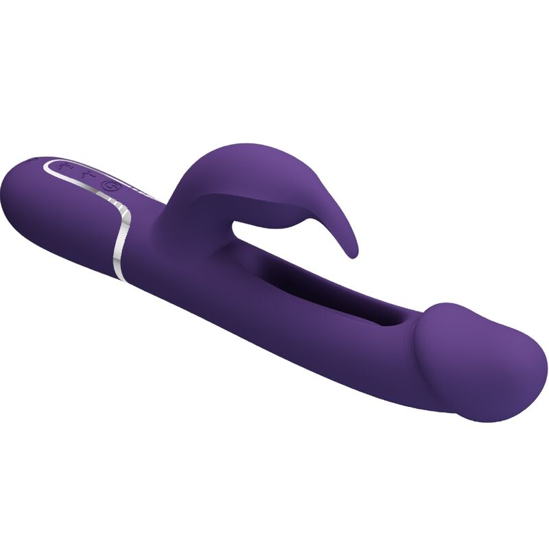 PRETTY LOVE - KAMPAS VIBRADOR RABBIT 3 EN 1 MULTIFUNCIÓN CON LENGUA VIOLETA