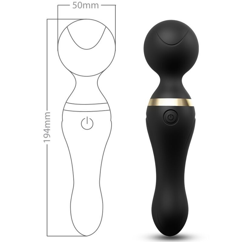 ARMONY - FREEZA MASAJEADOR & VIBRADOR CABEZA FLEXIBLE NEGRO