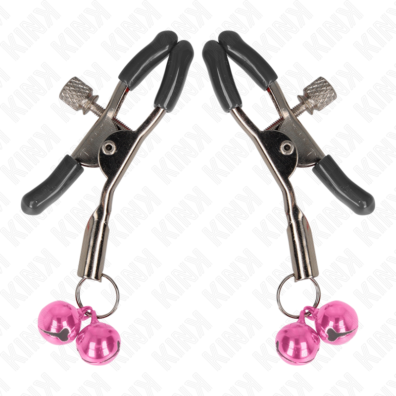 KINK - PINZAS PARA PEZONES CON DOBLE CAMPANILLA ROSA 6 CM